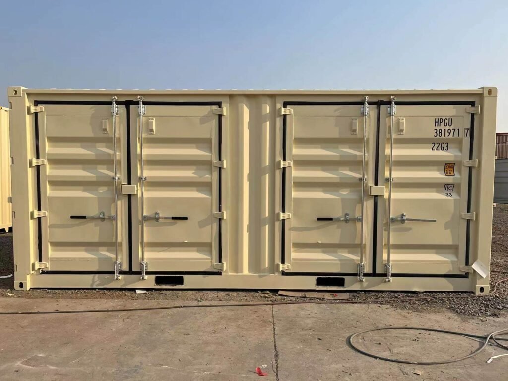 20ft open side container with side doors folded open