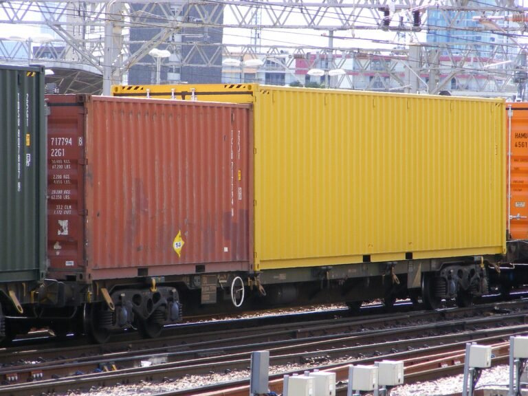 40ft high cube container on a rail wagon