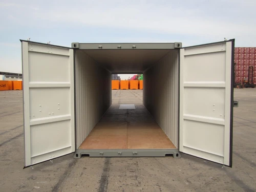 one trip 40ft double door container with doors open