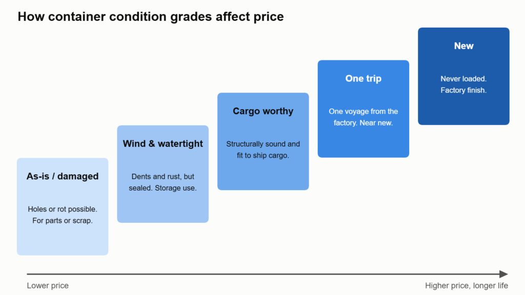 condition grades to understand before you buy a shipping container